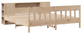 Cama com estante sem colchão 200x200 cm pinho maciço