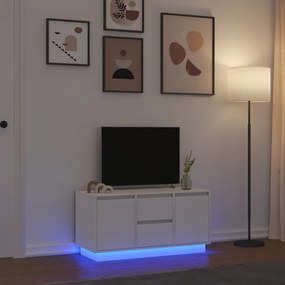 vidaXL Móvel de TV com luzes LED 100x41x50 cm branco