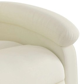 Poltrona massagens reclinável elevatória elétrica veludo creme