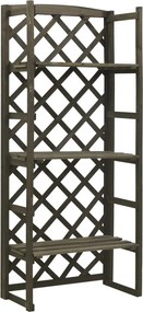 vidaXL Suporte de plantas c/ treliça 60x30x140cm abeto maciço cinzento