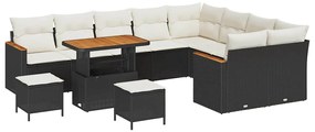 Conjunto de Sofá de Jardim com 12 Peças e Almofadas de Rattan Sintétic