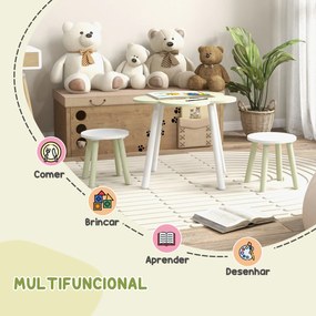 ZONEKIZ Conjunto de Mesa e 2 Cadeira para Crianças Mesa com Cadeiras p