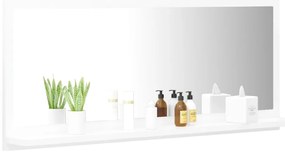 Espelho de casa de banho derivados de madeira branco brilhante