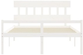 Cama para idosos king size com cabeceira madeira maciça branco