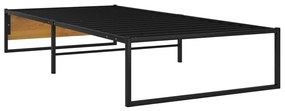 Estrutura de cama 90x200 cm metal preto