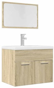 vidaXL 2 pcs conj. móveis casa banho derivados madeira carvalho sonoma