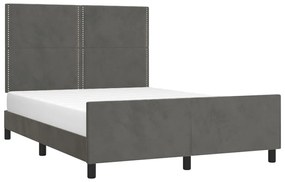 Estrutura de cama sem colchão 140x200 cm veludo cinzento-escuro