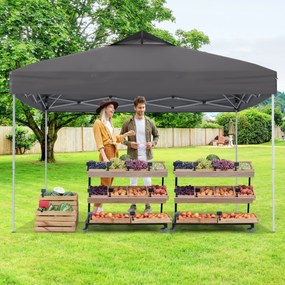 Gazebo dobrável para pátio externo com bloco central, 295 x 295 cm, gazebo pop-up azul escuro
