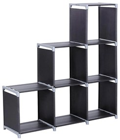 Estante com 6 cubos modulares para organização. | SONGMICS | 110 x 30 x 110 cm | preto | LSN63H.