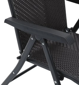 Cadeiras de jardim dobráveis 8 pcs vime PE cor preto café