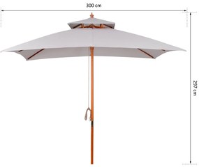 Chapéu de Sol de Jardim com Teto Duplo Sistema de Polia Toldo de Polié