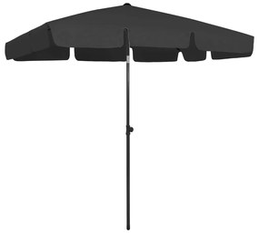Guarda-sol de praia 200x125 cm preto