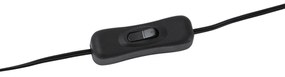 Candeeiro de Mesa Japandi Preto com Abajur de Linho Bege 28cm - Nami Japandi