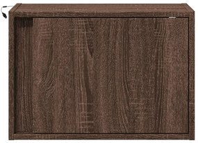 Mesa de cabeceira de parede com luzes LED carvalho castanho