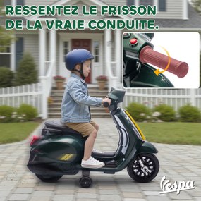 Moto elétrica para crianças de 6 V, carro elétrico para crianças com rodas de treino, 2-4 anos, 71 x 37 x 52 cm, verde escuro