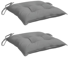 Almofadões de cadeira 2 pcs 40x40x7 cm tecido oxford cinza