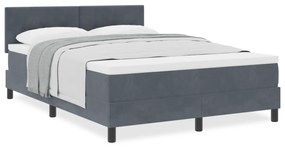 Cama Box com Colchão vidaXL Cinza Escuro 140x190 cm Veludo