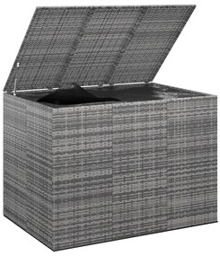 Caixa para almofadões de jardim 145x100x103 cm vime PE cinzento