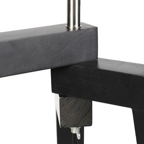 Candeeiro de pé tripé preto com cúpula bege e dourado 50 cm - Puros Country / Rústico