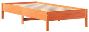 Cama com estante sem colchão 75x190cm pinho maciço castanho-mel