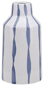 Vaso branco e azul 22 cm ASSUS Beliani