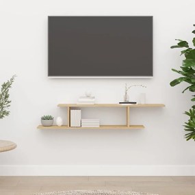 vidaXL Prateleira TV parede 125x18x23cm derivado madeira carvalho fum.