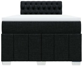 Cama com molas/colchão 120x200 cm tecido preto
