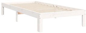 Cama sem colchão 90x200 cm madeira de pinho maciça branco