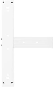 Pés de mesa de bar em forma de T, 2 peças, branco, 60x35x(90-91) cm, a