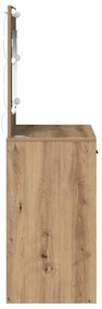 Mesa de Maquiagem com Luzes LED Carvalho Artesanal 78,5x41x135 cm