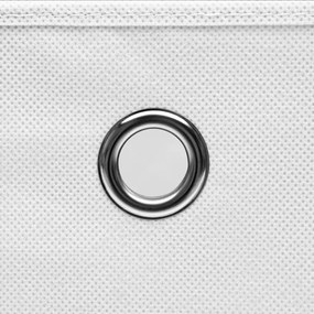 Caixas de arrumação com tampas 10 pcs 32x32x32 cm tecido branco
