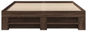 Estrutura de cama 135x190cm derivados madeira carvalho castanho