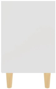 Mesas de cabeceira pernas madeira maciça 2pcs 40x30x50cm branco