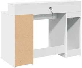 Secretária c/ luzes LED 120x55x91cm derivados de madeira branco