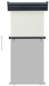 Toldo lateral para varanda 80x250 cm creme