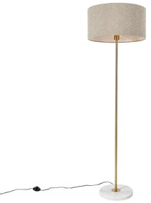 Candeeiro de pé moderno latão com abajur taupe 50cm - Kaso Design,Moderno