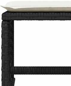 11 pcs conjunto de jantar p/ jardim c/ almofadões vime PE preto