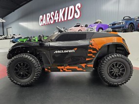 Carro Infantil eletrico McLaren Rally 12V assento de couro, pneus de borracha EVA Preto e Laranja