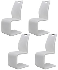 vidaXL Cadeiras de jantar 4 pcs couro artificial branco