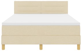 Cama Box Spring com Colchão Creme 160x200 cm Tecido