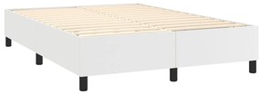 Estrutura de cama 140x200 cm couro artificial branco