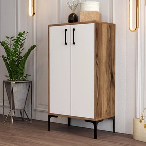 Sapateira Prag – Nogueira e Branco – 60 cm x 111 cm x 35 cm