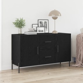 Aparador vidaXL Preto Carvalho 100x36x60 cm Madeira de engenharia