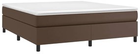 Estrutura de cama 160x200cm couro artificial castanho