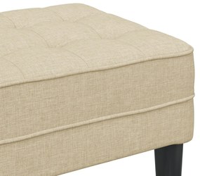 Banco vidaXL Creme 113x57x39 cm Tecido