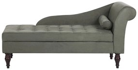 Chaise-longue com arrumação em tecido cinzento PESSAC Beliani