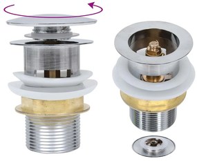 vidaXL Válvula escoamento s/função antitransbordo 6,4x6,4x9,1cm prata