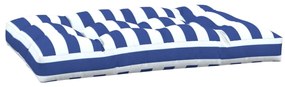 Almofadão para sofá de paletes 120x80x12 cm tecido azul/branco