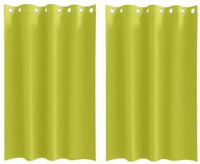 Cortinas com cortinas 2 pcs Verde maçã 175 x 140 cm Poliéster