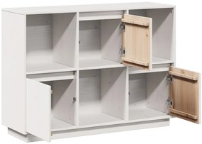 Aparador 110,5x35x80 cm madeira de pinho maciça branco